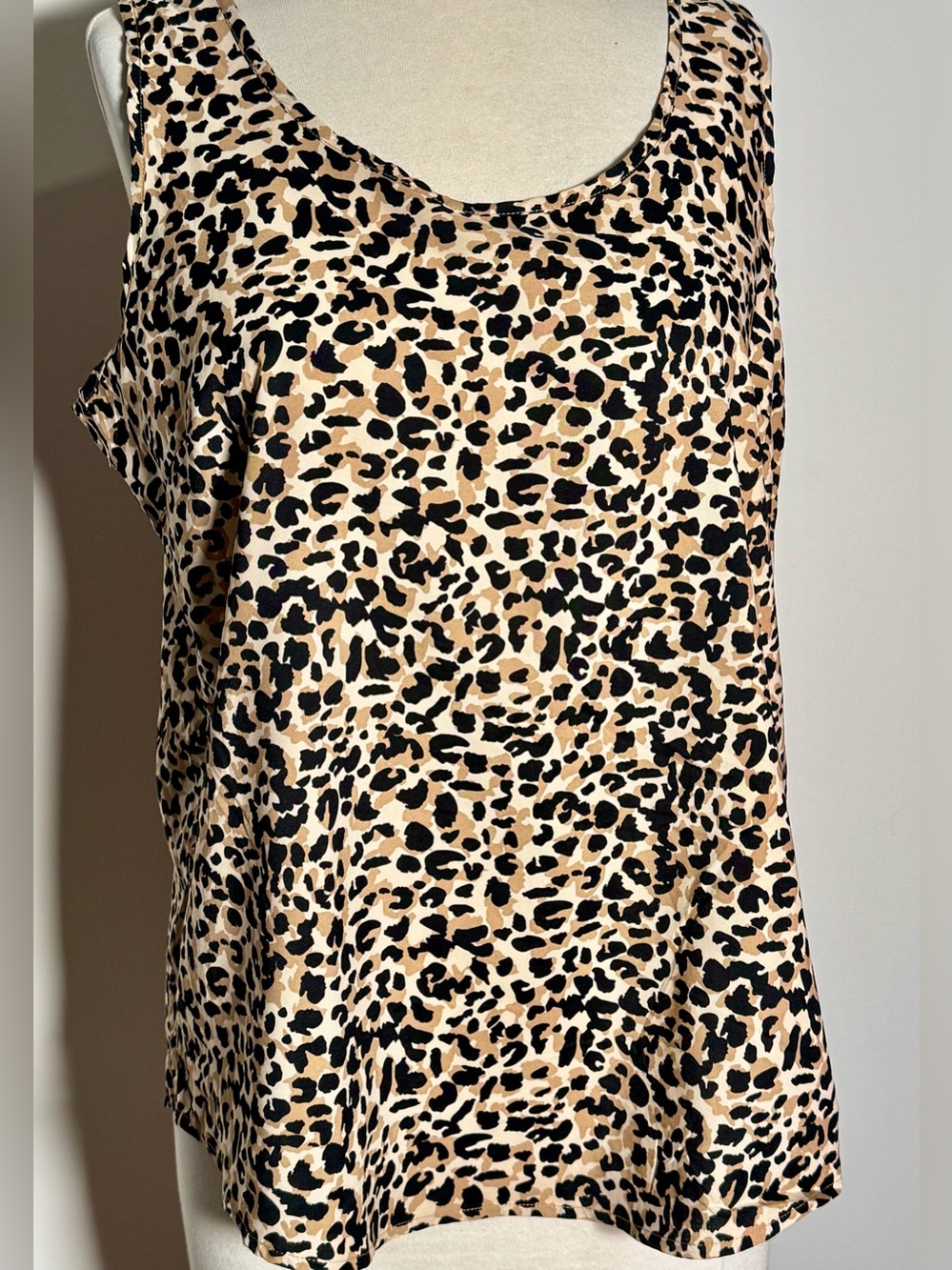 Faded Glory XL Leopard Print Silky Sleeveless Tank Top